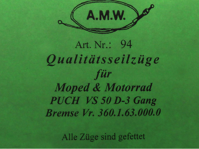 Bowdenzug Puch VS50 D 3-Gang Bremse vorn 112cm A.M.W.  product